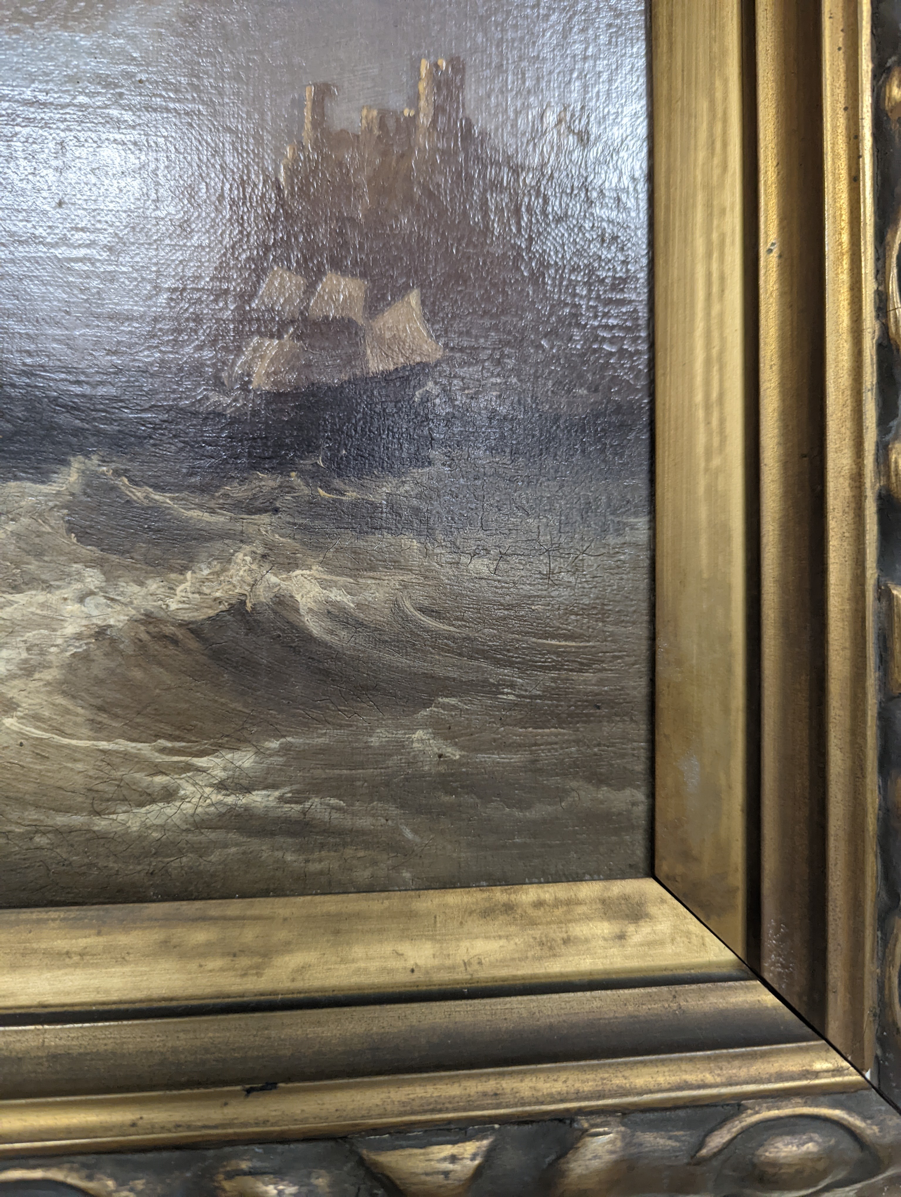 F. Calvert (19th C.), oil on canvas, Fishing boats off the coast, signed and dated 1831, 29 x 39cm
